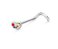 Enameled Silver Curved Nose Stud NSKB-753